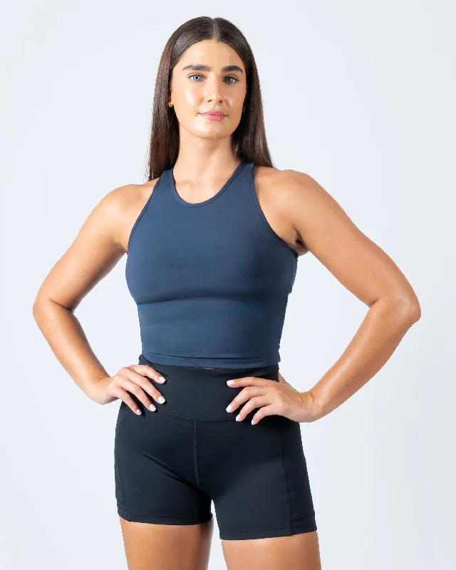 Soft, Stretchy, And Super Affordable Yoga Wear Vinyasa Crop Top - Navy