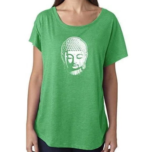 Ladies Dolman Yoga Tee Shirt - Little Buddha Head