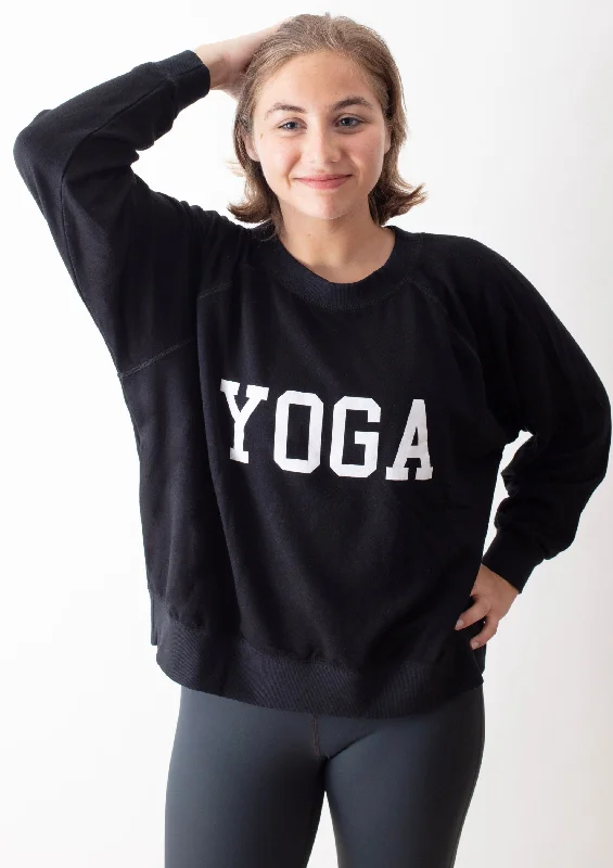 YOGA SWEATSHIRT WHITE ON BLACK