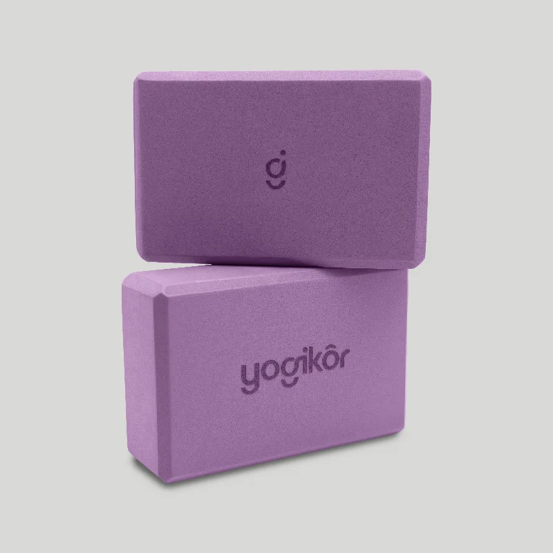 Stretch In Comfort With Affordable Yoga Gear Elevating Yoga Blocks - 2 Purple