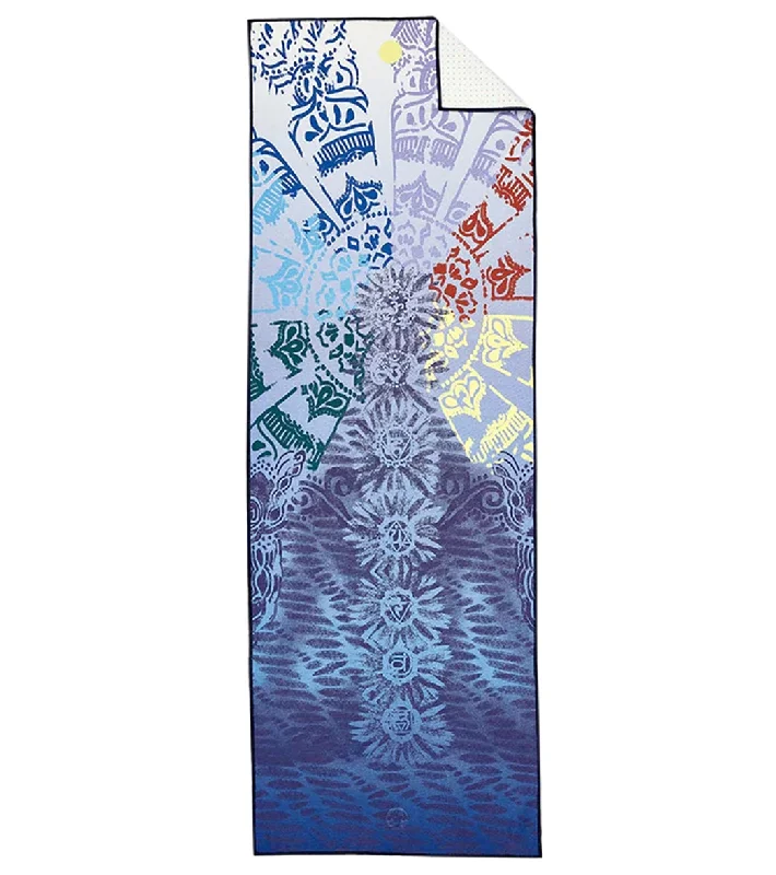 Manduka Yogitoes® Yoga Mat Towel, 71" Chakra Print Blue