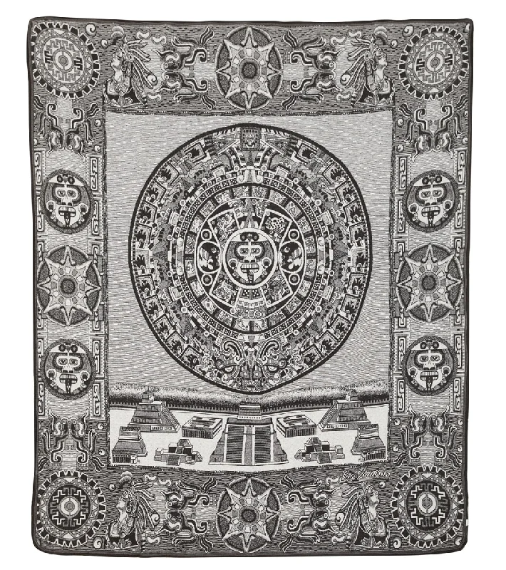 Stretch, Relax, And Save On Yoga Essentials Native Yoga Mayan Calendar Blanket Black/White Stretch, Relax, And Save On Yoga Essentials Native Yoga Mayan Calendar Blanket Black/White