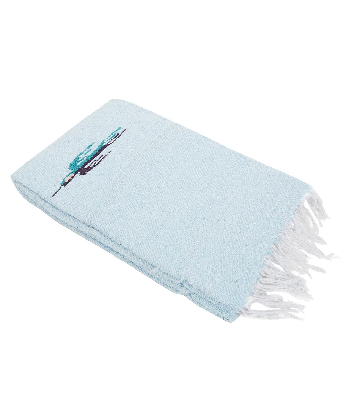 Feel The Difference With Premium Yoga Gear Deals West Path Thunderbird Mexican Yoga Blanket Light Blue