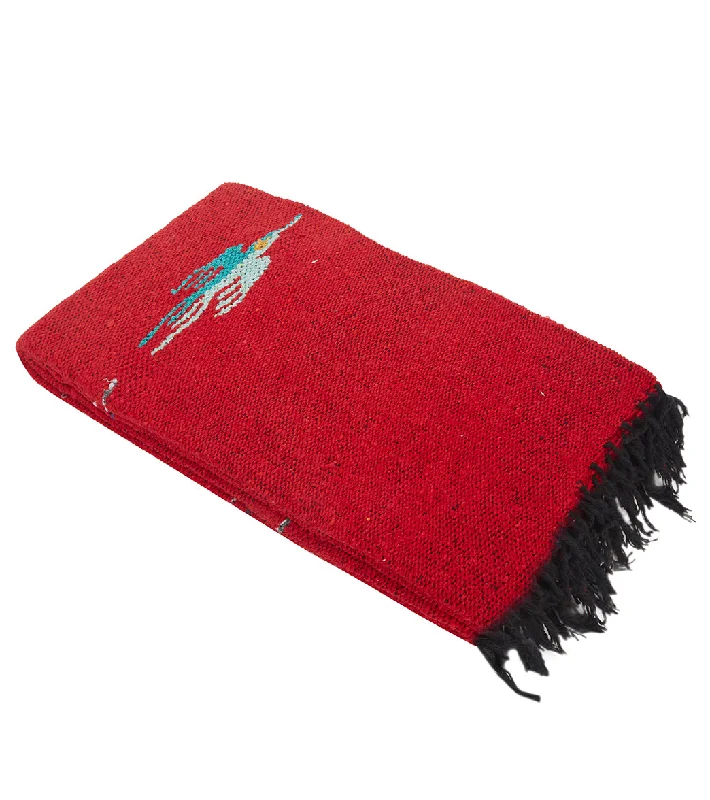 Move With Confidence, Save With Ease West Path Thunderbird Mexican Yoga Blanket Red