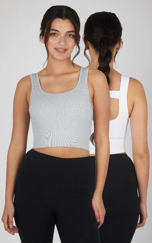 Soft, Stretchy, And Super Affordable Yoga Wear 2 Pack Waffle Seamless Melanie Scoop Neck Bra Soft, Stretchy, And Super Affordable Yoga Wear 2 Pack Waffle Seamless Melanie Scoop Neck Bra