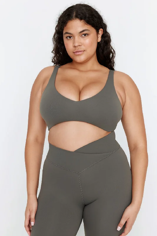 Limited-Time Sale On Stylish Yoga Apparel DAYFLEX PUSH-UP SPORTS BRA - DARK OLIVE