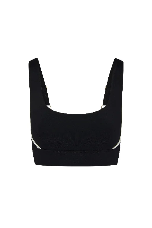 Find Balance In Stylish And Affordable Yoga Wear Denali “The Devin Bra” - Black/Ivory