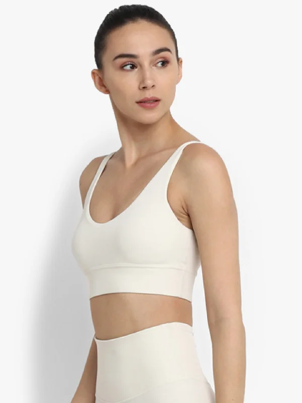 Flow In Comfort With Stylish Discounts Ivory Inspire Sports Bra