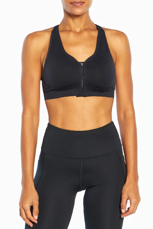 The Best Yoga Wear At The Best Prices Savannah Seamless Front Zip Sports Bra