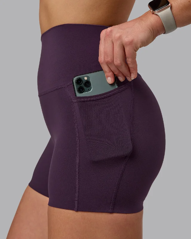 Fashionable Yoga Apparel Now On Sale Elixir X-Length Shorts With Pockets - Midnight Plum Fashionable Yoga Apparel Now On Sale Elixir X-Length Shorts With Pockets - Midnight Plum