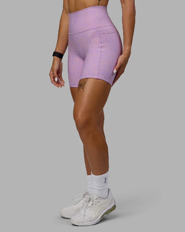 Enhance Your Flow With Stylish Yoga Wear At Great Prices Fusion Mid-Length Shorts - Pale Lilac Vitality Print Enhance Your Flow With Stylish Yoga Wear At Great Prices Fusion Mid-Length Shorts - Pale Lilac Vitality Print