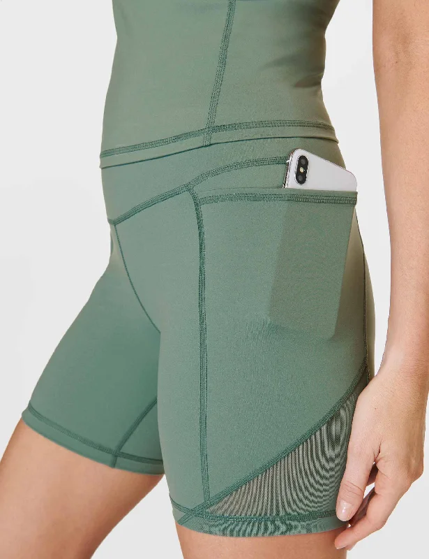 Flow In Comfort With Stylish Discounts Power Aerial Mesh 6" Gym Short - Cool Forest Green Flow In Comfort With Stylish Discounts Power Aerial Mesh 6" Gym Short - Cool Forest Green
