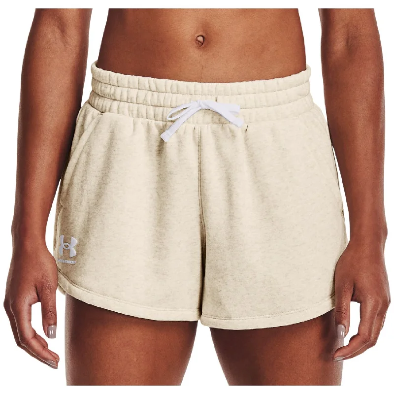 Premium Yoga Wear At Special Discounts Under Armour Rival Fleece Womens Training Shorts - Beige Premium Yoga Wear At Special Discounts Under Armour Rival Fleece Womens Training Shorts - Beige
