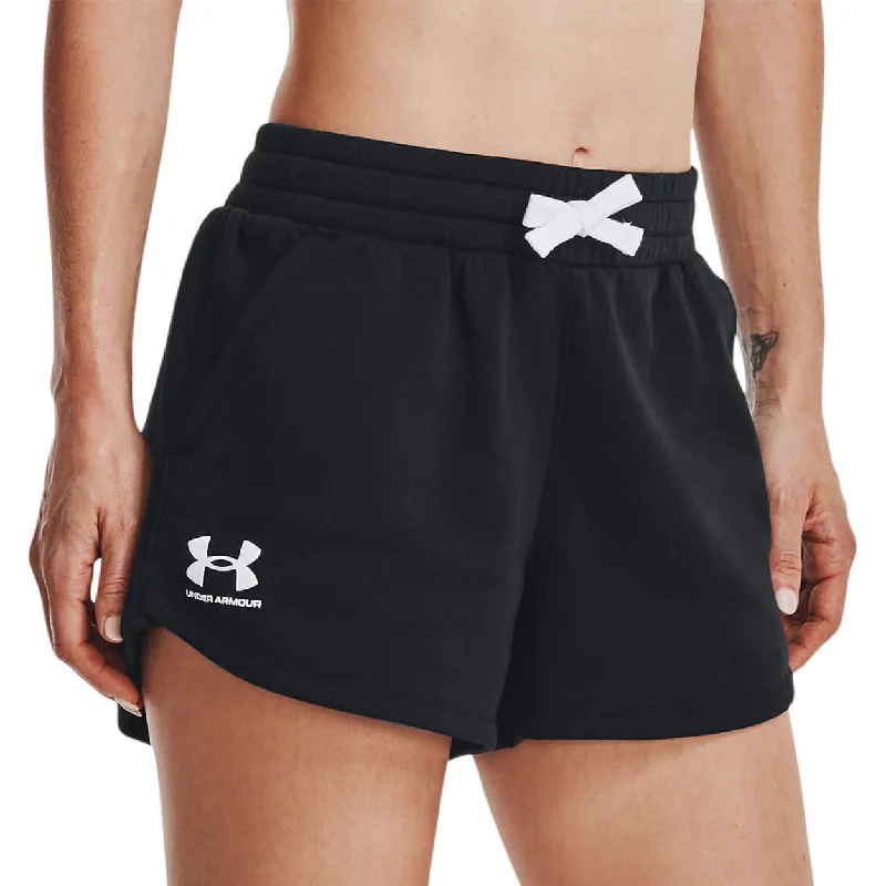Master Every Pose With Premium Yoga Wear Deals Under Armour Rival Womens Fleece Shorts - Black