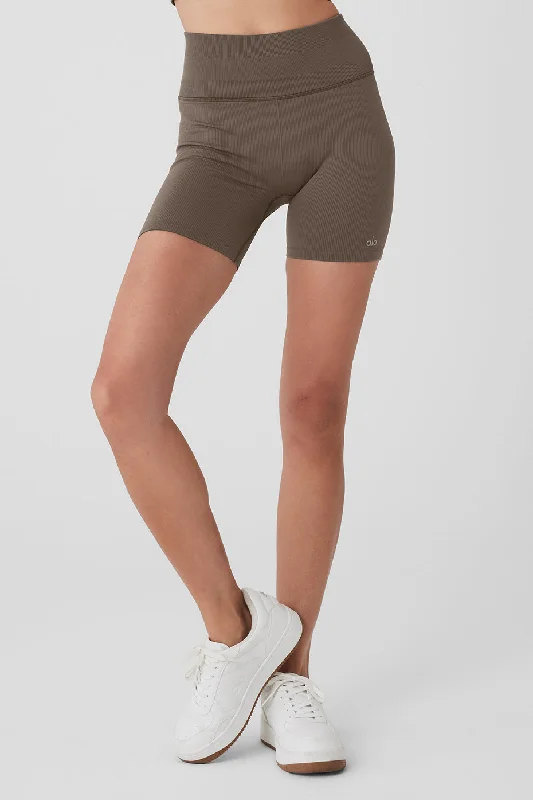 The Perfect Fit At The Perfect Price 5" Seamless Ribbed Favorite Short - Olive Tree
