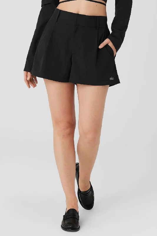 Breathable, Moisture-Wicking, And Budget-Friendly High-Waist Status Trouser Short - Black Breathable, Moisture-Wicking, And Budget-Friendly High-Waist Status Trouser Short - Black