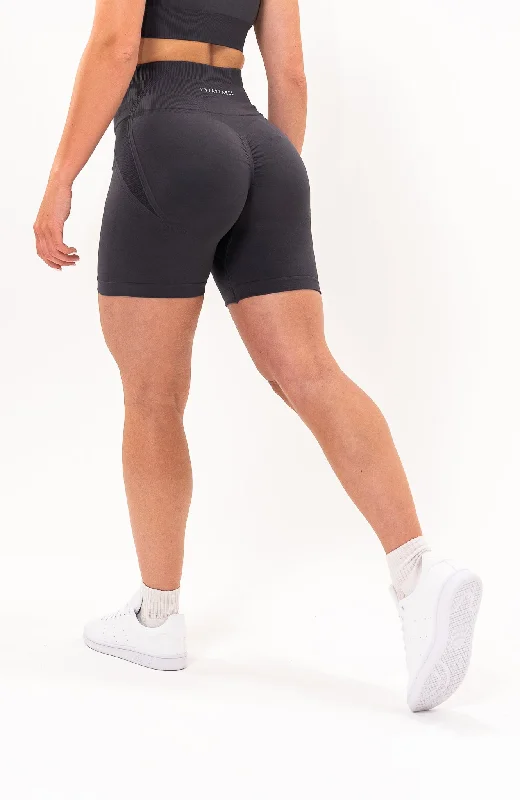 Flow In Comfort With Stylish Discounts Tempo Seamless Scrunch Shorts - Grey