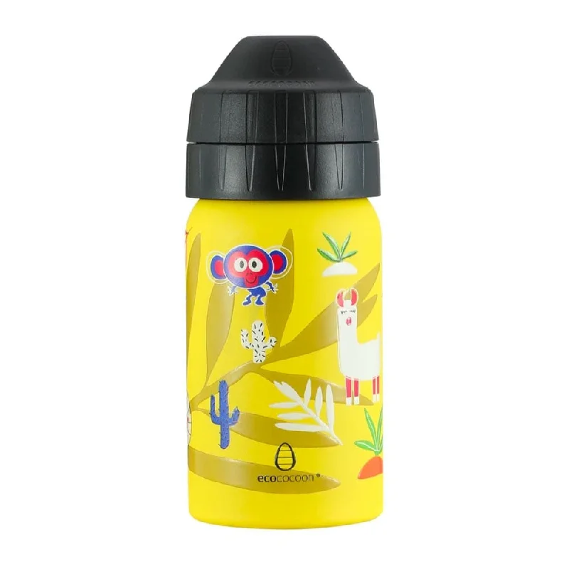 Stretch In Comfort With Affordable Yoga Gear EcoCocoon Stainless Steel Water Bottle 350ml - Jungle Party Stretch In Comfort With Affordable Yoga Gear EcoCocoon Stainless Steel Water Bottle 350ml - Jungle Party