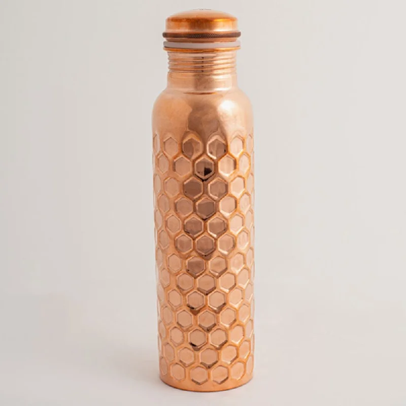 Deepen Your Practice With Budget-Friendly Accessories Let's Go Nature'al Copper Water Bottle 950mL - Diamond Hammered Finish Deepen Your Practice With Budget-Friendly Accessories Let's Go Nature'al Copper Water Bottle 950mL - Diamond Hammered Finish