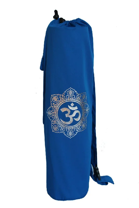 Mindful Movement Starts With Mindful Savings Yoga Mat Bag Navy Shiva Mandala Foil