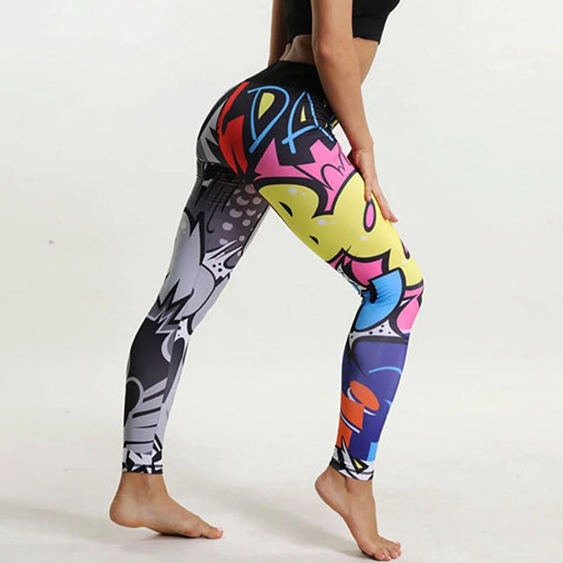 Master Every Pose With Premium Yoga Wear Deals Cartoon Printed Sport Pants