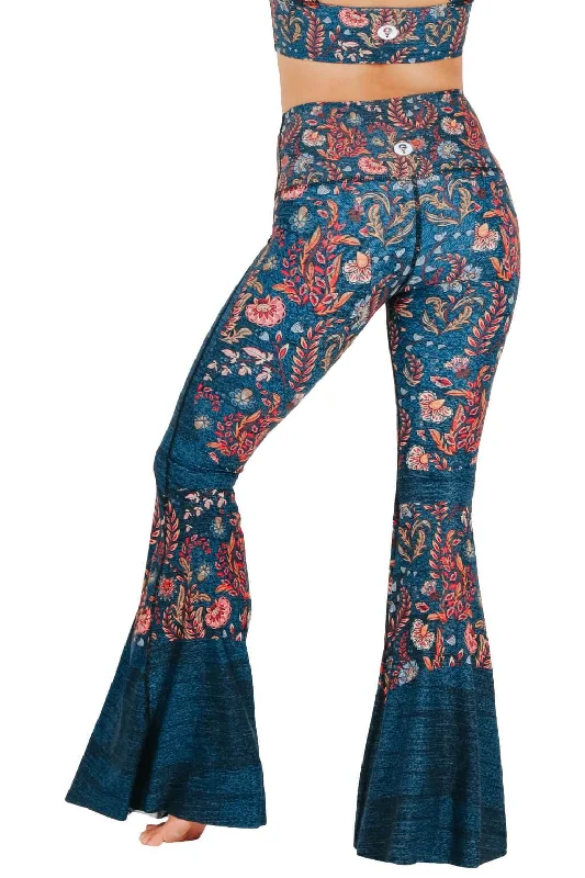 Find Balance In Stylish And Affordable Yoga Wear Festival Denim Printed Bell Bottoms by Yoga Democracy Find Balance In Stylish And Affordable Yoga Wear Festival Denim Printed Bell Bottoms by Yoga Democracy