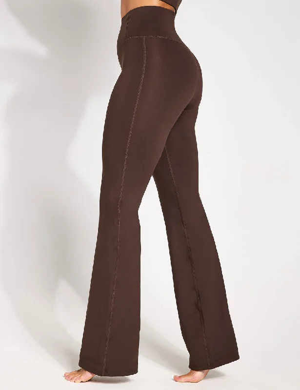 The Best Styles At The Best Prices Compressive Flare Legging - Cocoa Bean