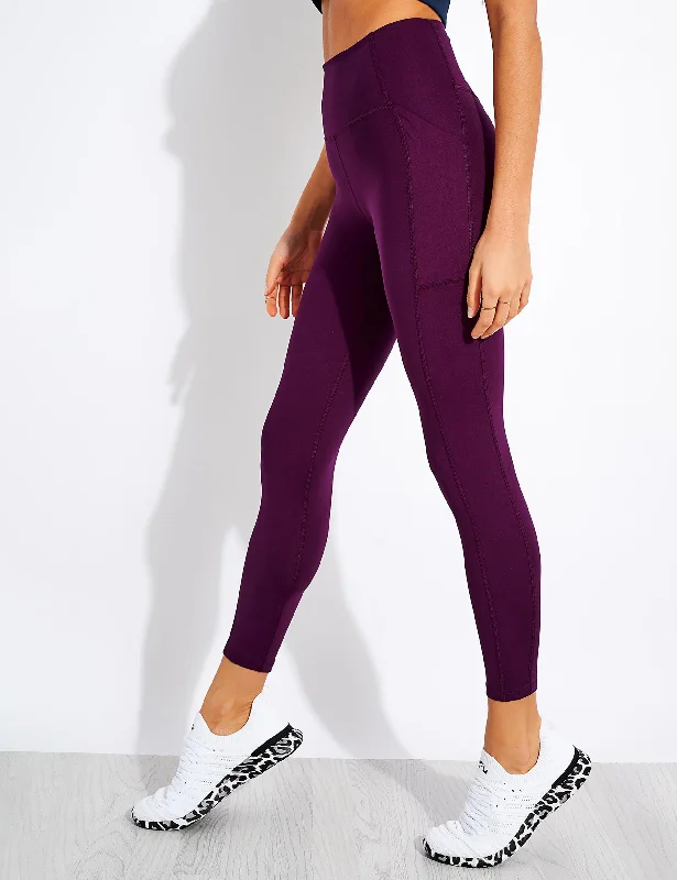 Breathe, Stretch, And Save On Yoga Apparel High Waisted 7/8 Pocket Legging - Plum