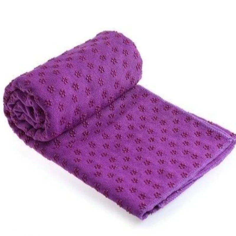 Stay Cool And Comfortable With Yoga Sale Offers Grip dot Yoga towel purple