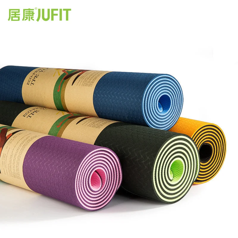 Upgrade Your Practice With Discounted Yoga Props JUFIT 1830*610*6MM TPE Yoga Mat Double Sided Color Exercise Sports Mats For Fitness Gym Upgrade Your Practice With Discounted Yoga Props JUFIT 1830*610*6MM TPE Yoga Mat Double Sided Color Exercise Sports Mats For Fitness Gym