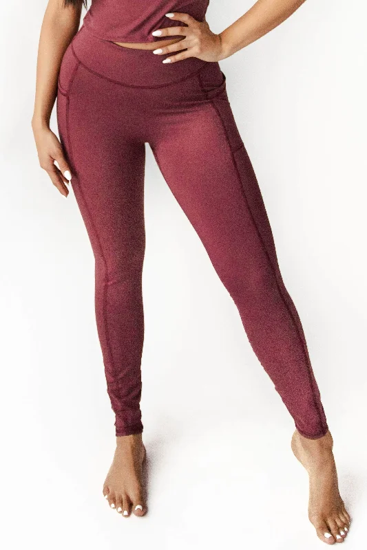 Find Your Perfect Fit With Discounted Yoga Outfits Non Stop Legging in Maroon by Yoga Democracy Find Your Perfect Fit With Discounted Yoga Outfits Non Stop Legging in Maroon by Yoga Democracy