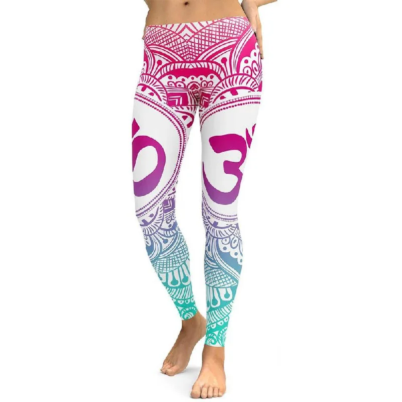 Limited-Stock Sale On Yoga Tops And Leggings Om Printed Leggings