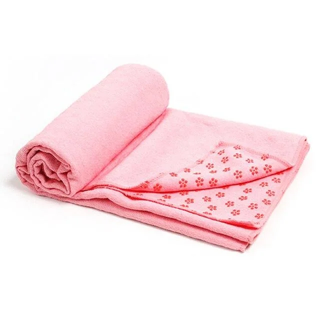 Your Yoga Journey Starts With Savings Pink slip-less yoga towel