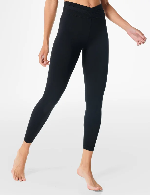 Premium Yoga Wear At Special Discounts All Day Wrap Waist 7/8 Leggings - Black