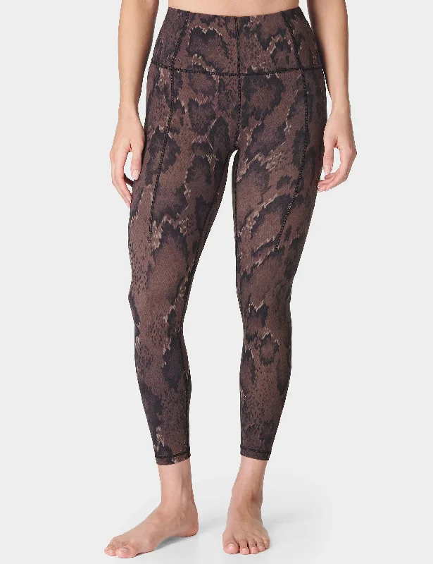 Shop High-Quality Yoga Apparel At Exclusive Discounts Super Soft 7/8 Yoga Leggings - Brown Python Print