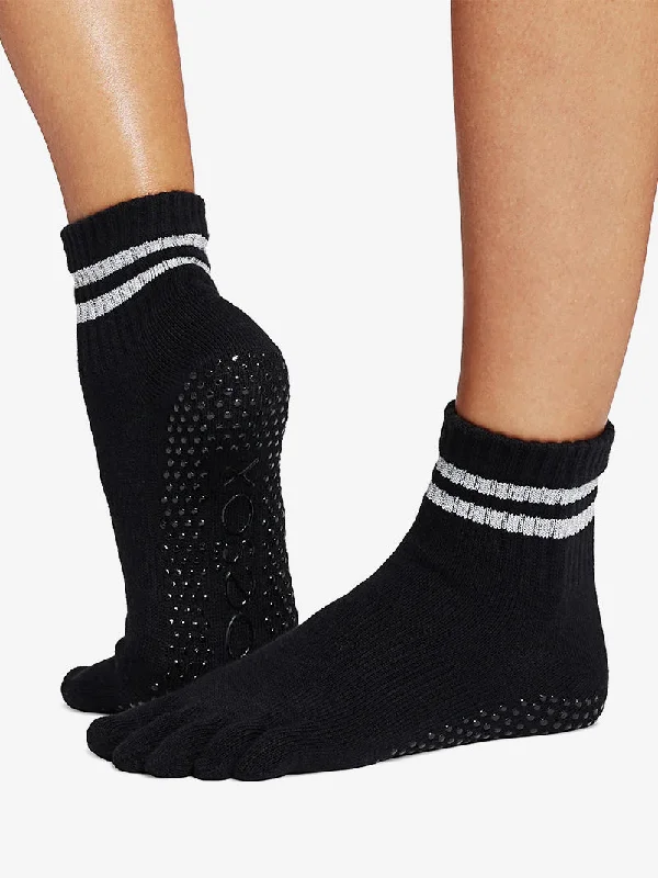 Elevate Your Experience With Must-Have Yoga Gear ToeSox Full Toe Melody Grip Socks - Silver Stripe Elevate Your Experience With Must-Have Yoga Gear ToeSox Full Toe Melody Grip Socks - Silver Stripe