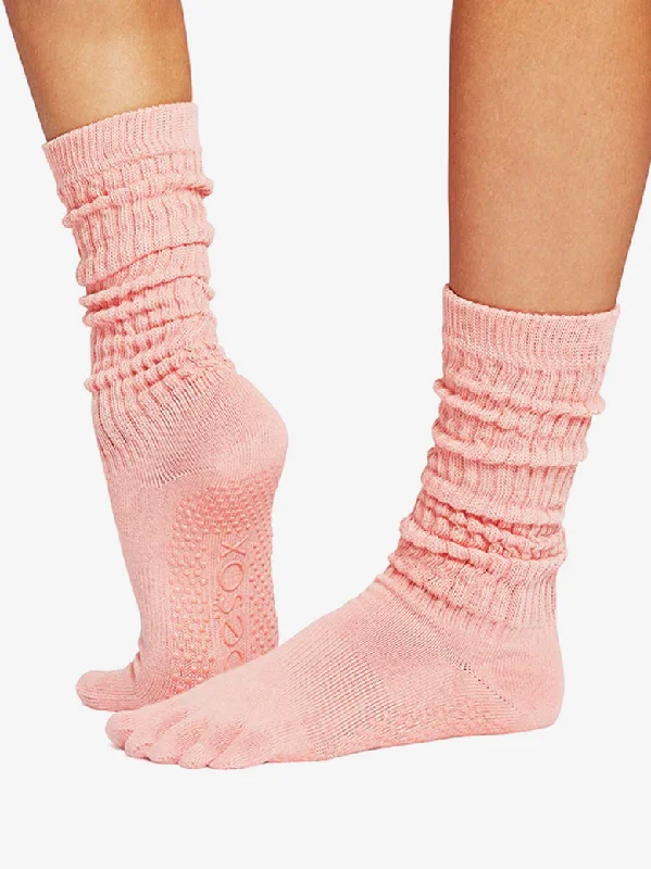 Best-Selling Yoga Accessories Now More Affordable ToeSox Full Toe Slouch Grip Socks - Blaze Best-Selling Yoga Accessories Now More Affordable ToeSox Full Toe Slouch Grip Socks - Blaze