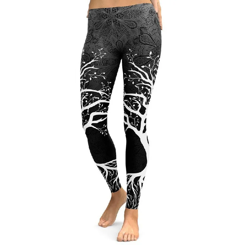 Stretch In Style With Budget-Friendly Yoga Wear Tree Printed Leggings